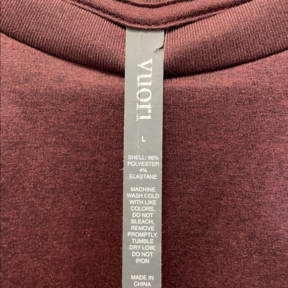 Vuori Long Sleeve Athletic Top - Maroon - L - Picture 4 of 10